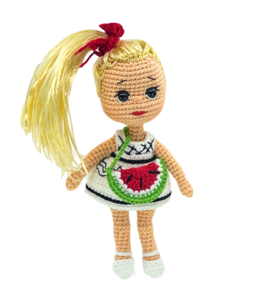 Adan by The United Humans, Interactive handmade crochet doll