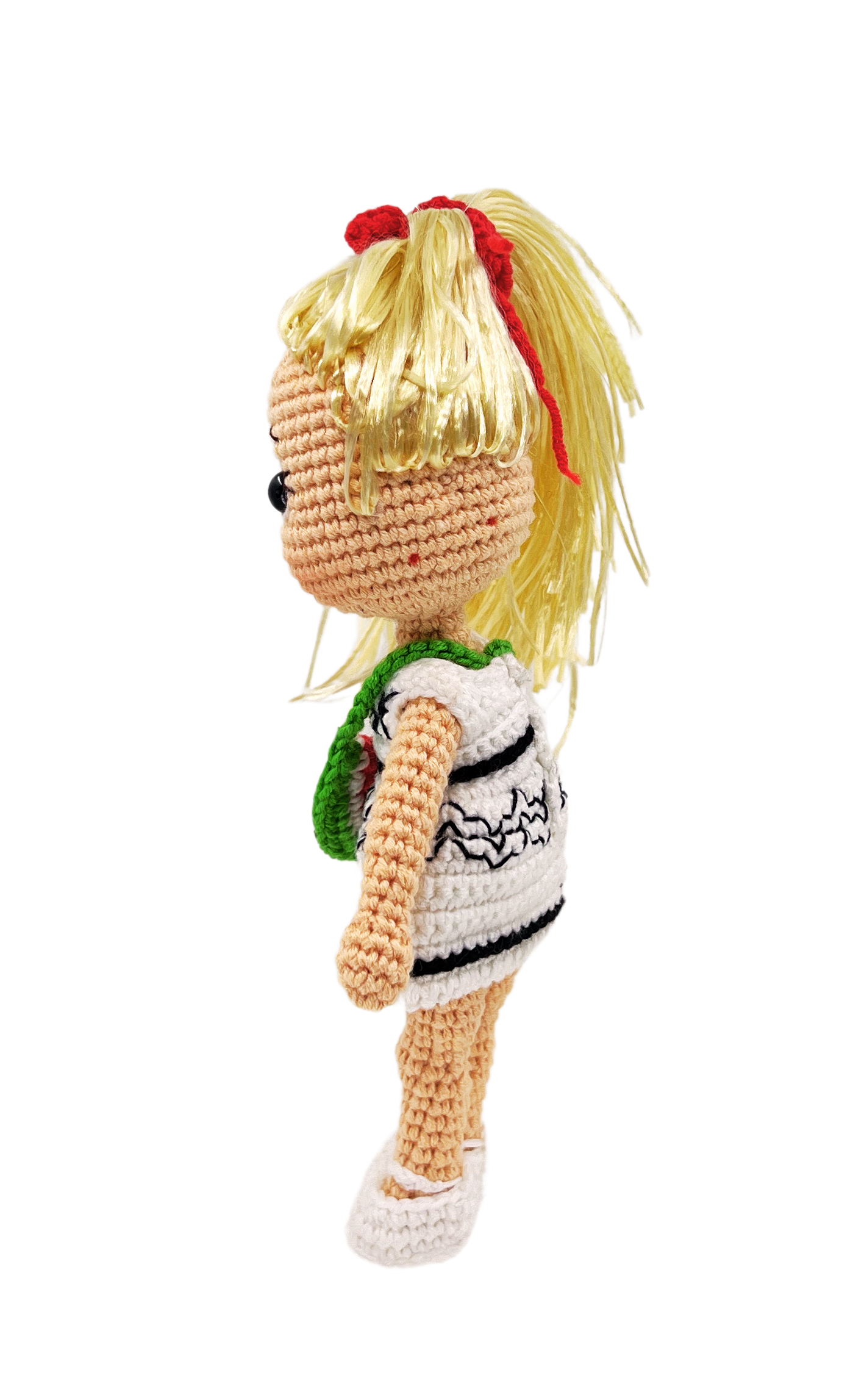 Adan by The United Humans, Interactive handmade crochet doll